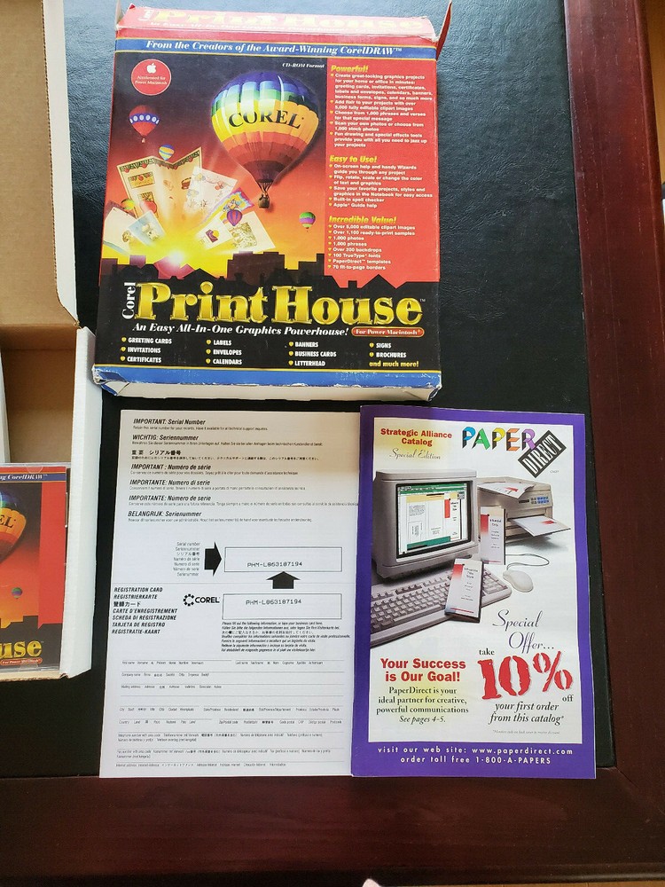 Vtg Corel Print House Macintosh MacOS 7.5 Graphics Program CDFormat NOS 1996