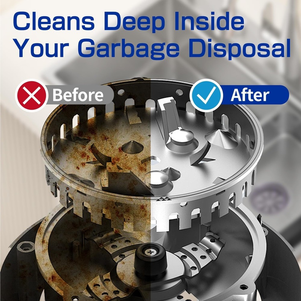 Lemon Scented Garbage Disposal Cleaner Tablets - 12 Pack, All Disposal Types