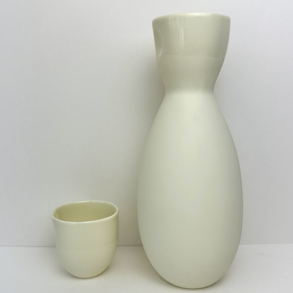 2013 Carola Zee Aleph Unique Series Stackable Carafe w Cup Light Yellow Vase Set