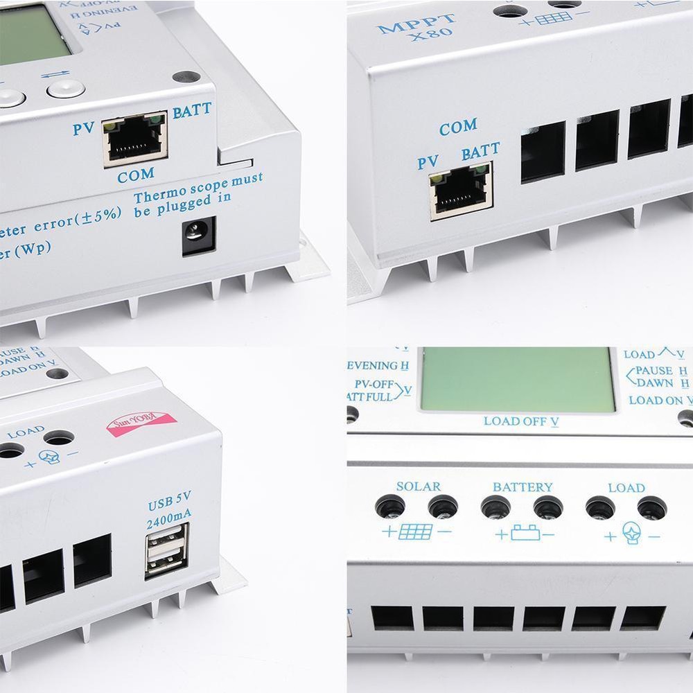 Solar Charge Controller MPPT 60A Solar Panel Regulator 12V 750W / 24V 1500W A4