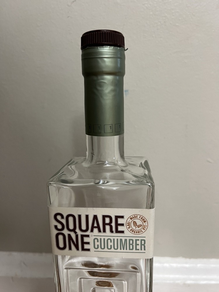 Square One Cucumber Vodka 750 ml Empty Bottle – Tall Rectangular Glass