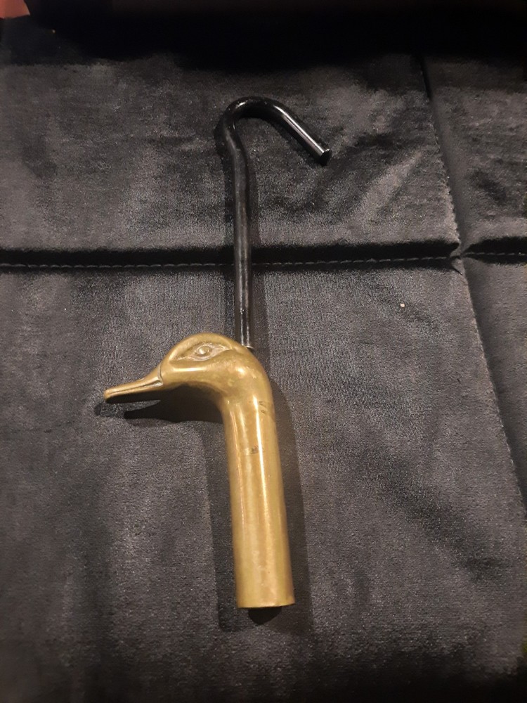 Brass Duck Head Flue Damper Pull Hook 9" Custom decor inc