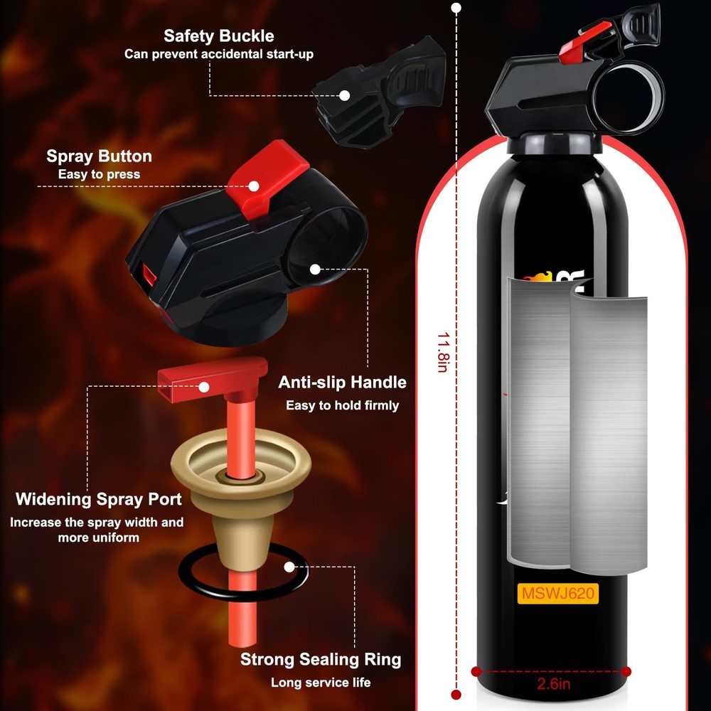 Fire Extinguishers with Mount Bracket - 3 Pack Small Portable Fire Extinguish...