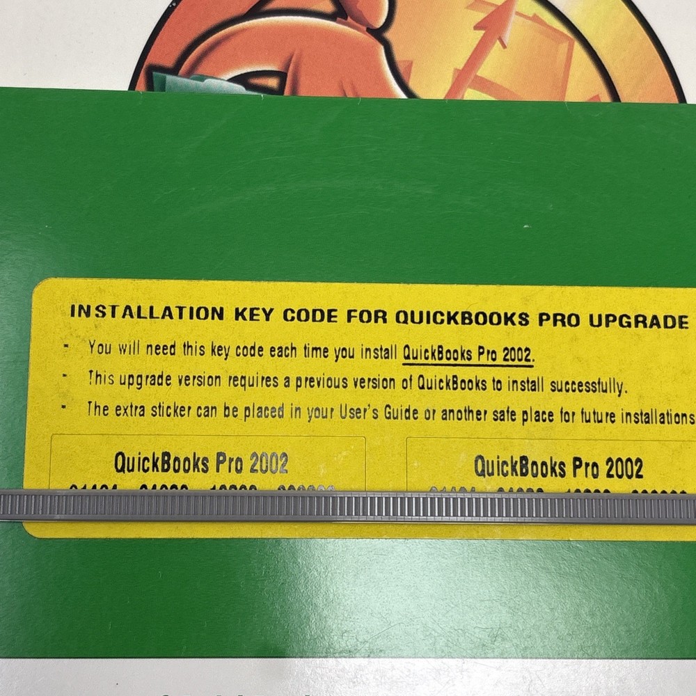 2002 QuickBooks Pro for Small Business Intuit Software Complete W/code