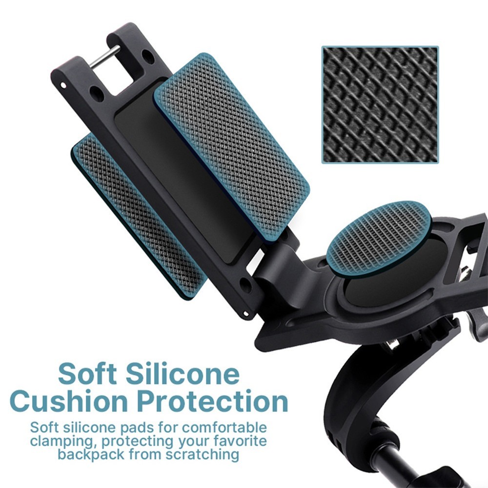360° Rotatable Universal Action Camera Backpack Clip Mount Shoulder Belt Clamp