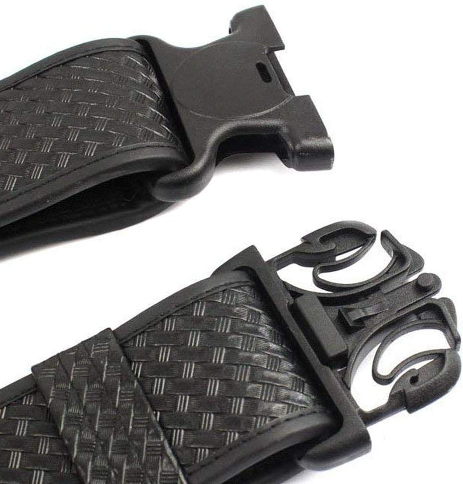 Replacement Buckle System for 2-1/4In Duty Belt, Triple Lock,2-Pack, Black