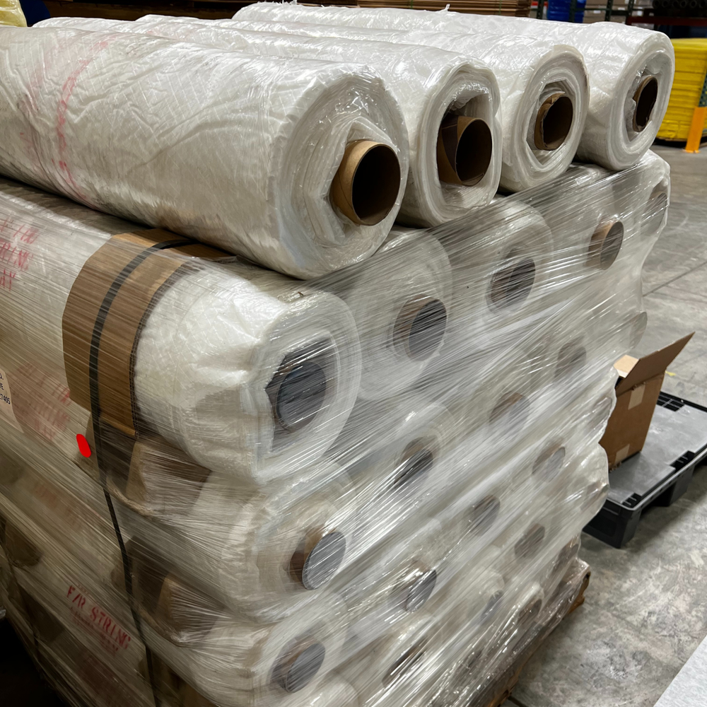 6mil 20'x100' String Reinforced Woven Poly Sheeting Roll Clear Flame Retardant