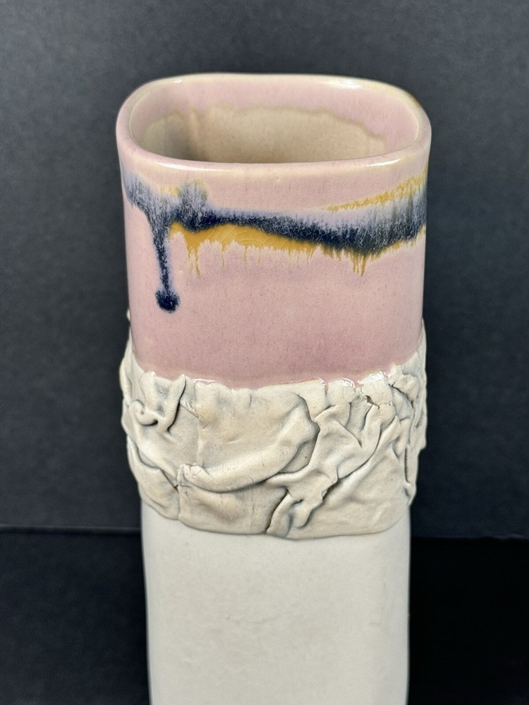 90s Style Signed Pottery Vase