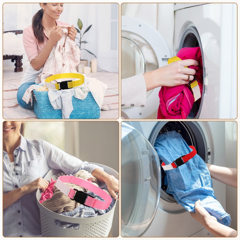 2 Pcs Multipurpose Laundry Strap with Buckle, Light Green