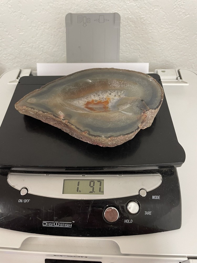 Blue Polished Agate Slab Geode Rock Mineral KG JD