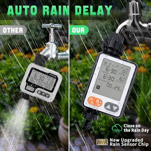 Sprinkler Timer for Garden Hose, 10 Programmable Water Timer with with Auto