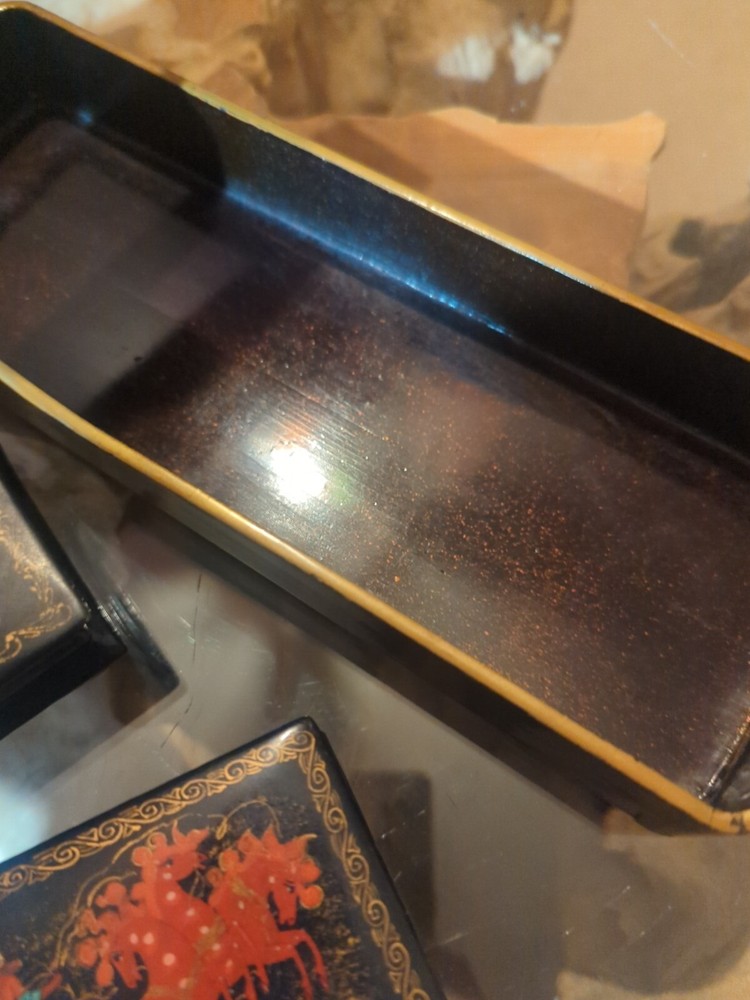 Lacquer boxes Excellent Condition 2 Of Them Signed