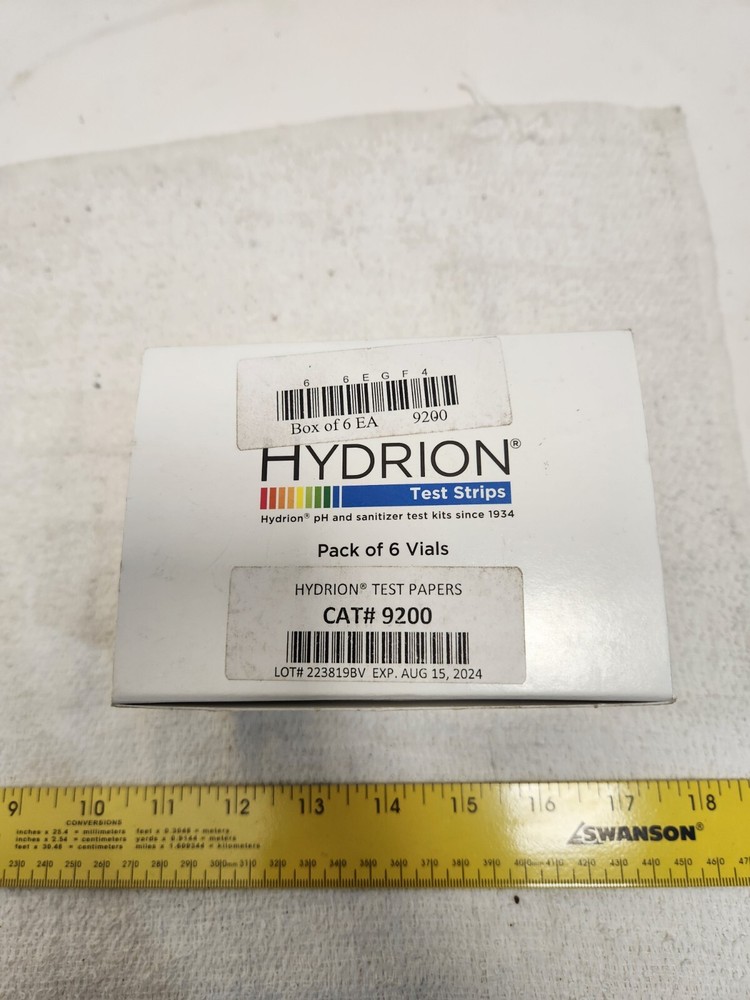 Hydrion 9200 Plastic pH Indicator Strips 6 Pack EXP 8/15/24