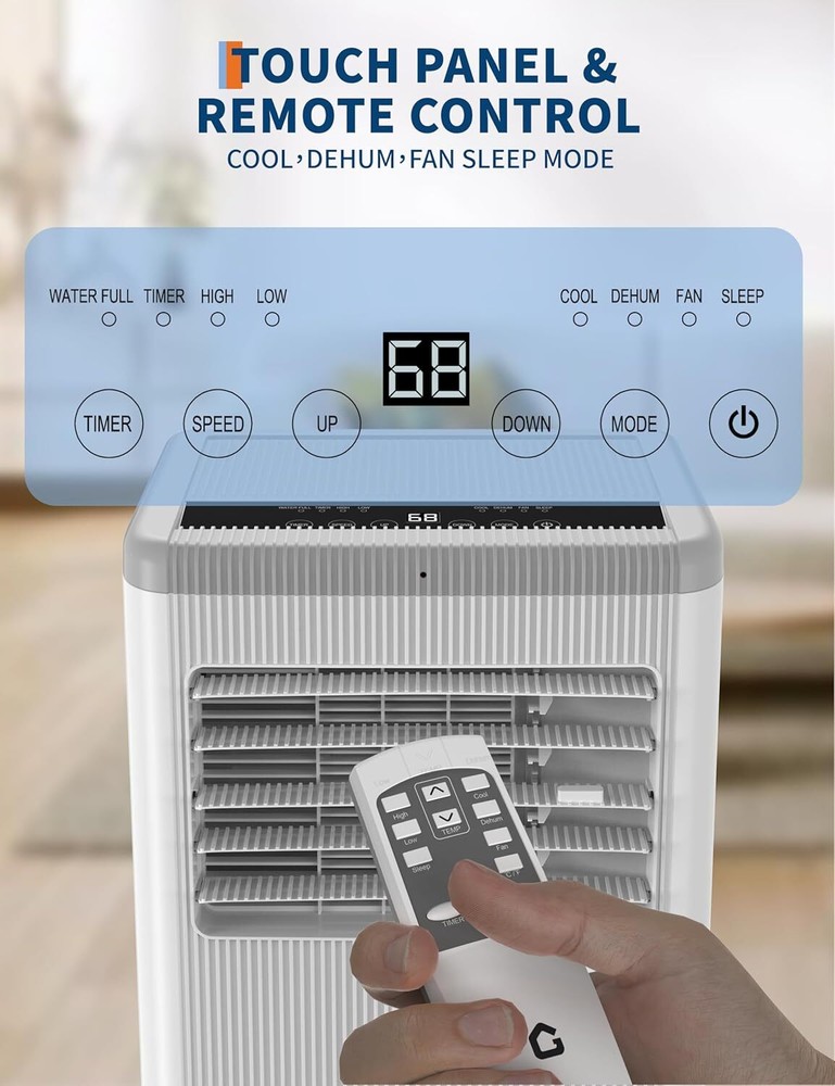 10,000 Btu Portable AC Unit with Heater Air Conditioner With Fan & Dehumidifier