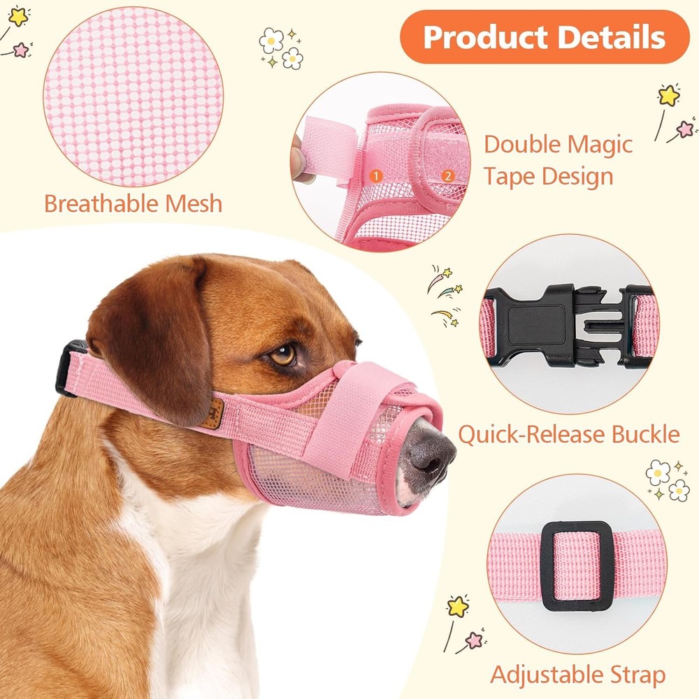 Soft Dog Muzzle Breathable Mesh Muzzle Small Medium Large Sized Dog Mouth Cover