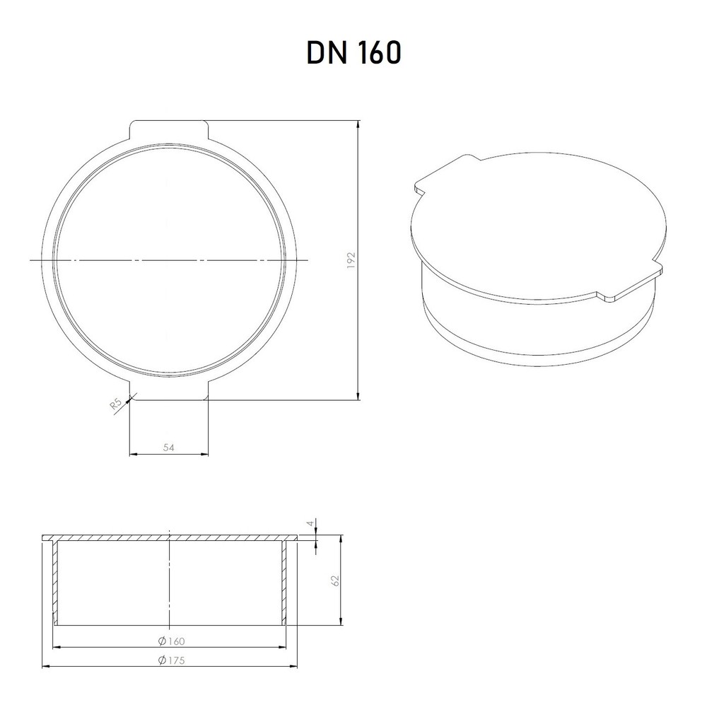 Socket Plug 160mm Underground Drainage Pipe Sewerage Pipe Cap Blank Stop End