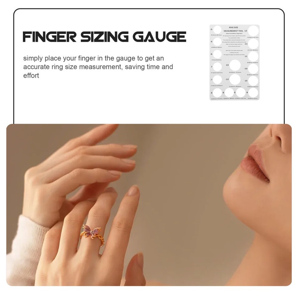 2 Pcs Ring Sizer Measuring Guide Chart Finger Measurer Making Tools