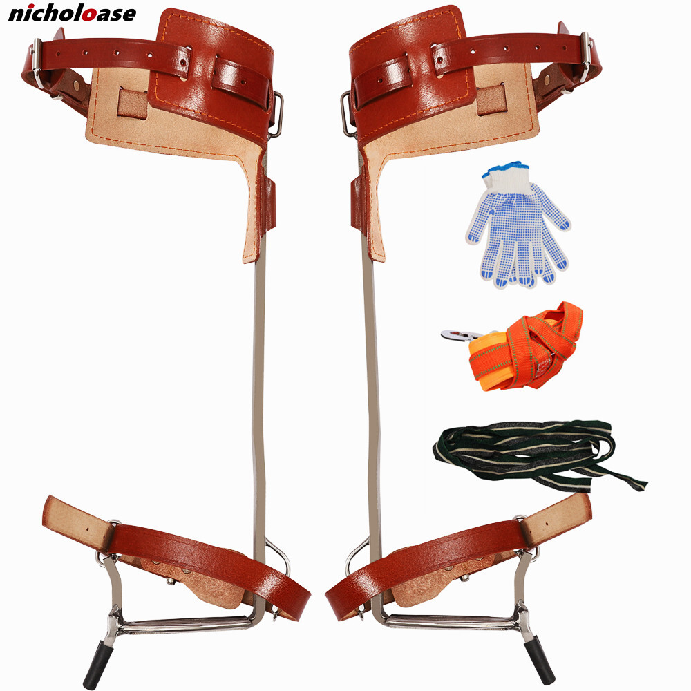 Tree Climbing Spike Set Adjustable Pole Climbing Spurs Tool Climber Strap Gaffs