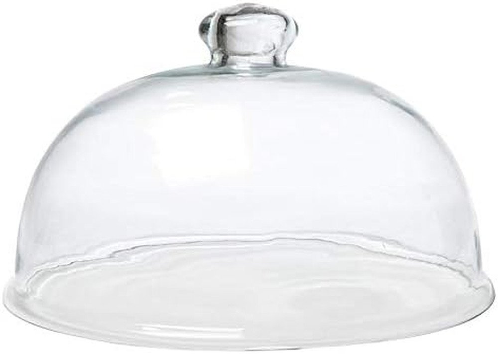 Glass Dome with Carved Base - Large