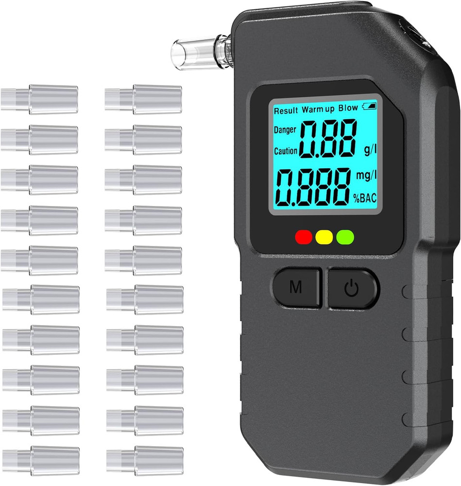 Portable Breathalyzer BAC Tester Digital Display 20 Pieces