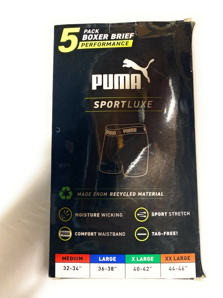 Puma Men's Performance Boxer Briefs, Pack 5