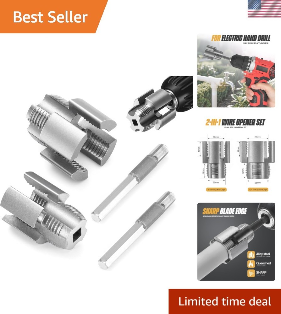 Dual-Function Pipe Threading Kit for Electric Drills