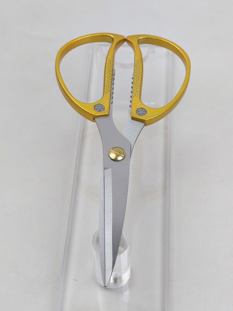 Multi-Function KITCHEN SCISSORS/SHEARS, Slim Profile, Stainless, GOLD Handle