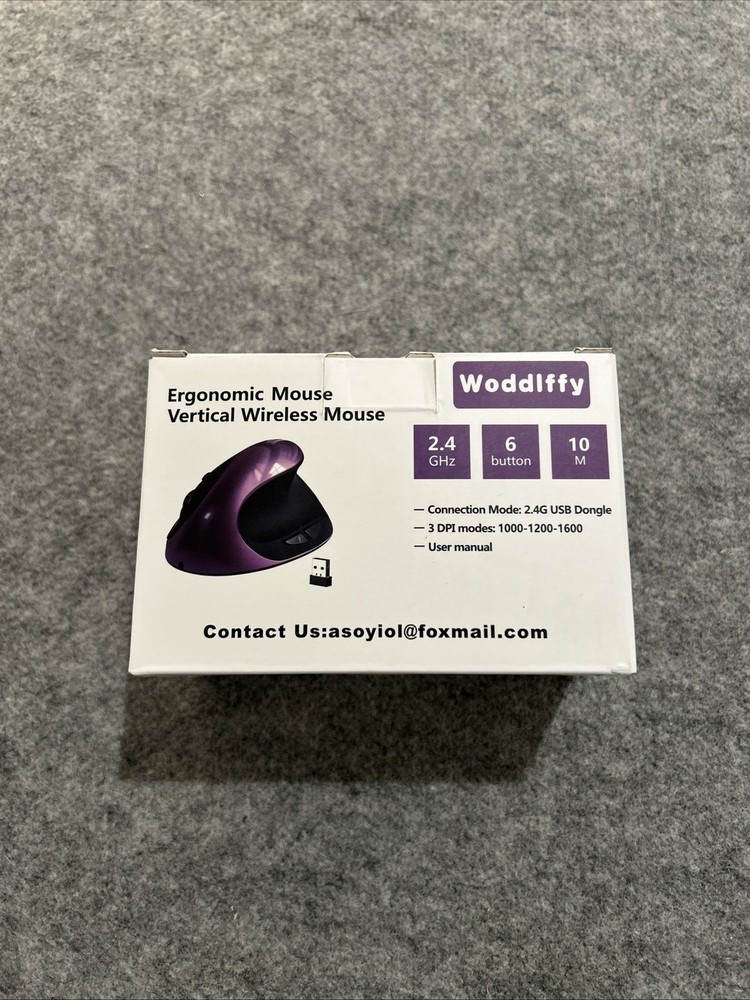 Woddlffy Upgraded Ergonomic Vertical Wireless Mouse Blue