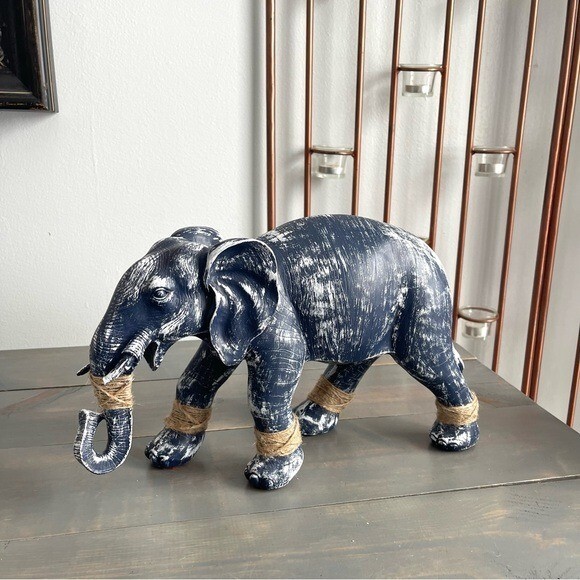 Eclectic Revival Upcycled Hand Painted Ceramic Elephant Home Decor
