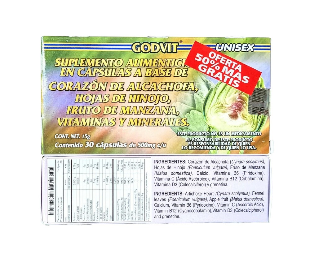 2 PACK! 100% AUTHENTIC Alcachofa Frasco con 60 Capsulas
