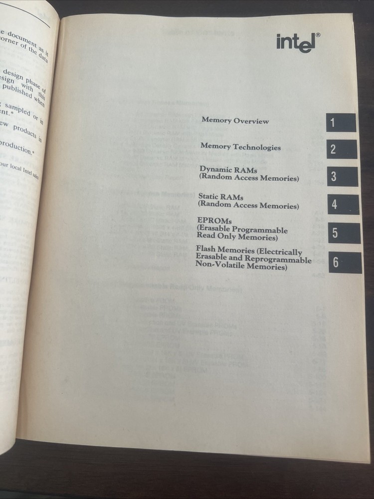Vintage Intel Computer Manual 1991 Memory Products Handbook