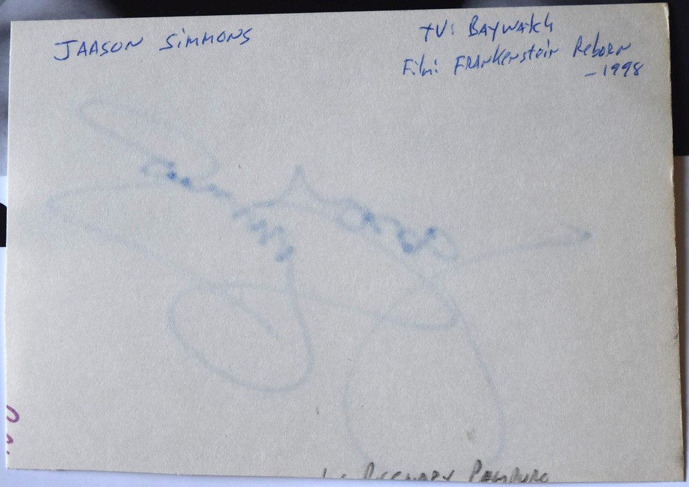 Jaason Simmons Hand Signed Card