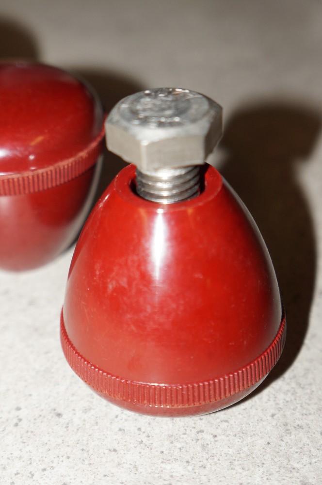 Lot of 3: Red GEAR SHIFT Handle Shifter Knobs - Phenolic Threaded, 1/2"-13