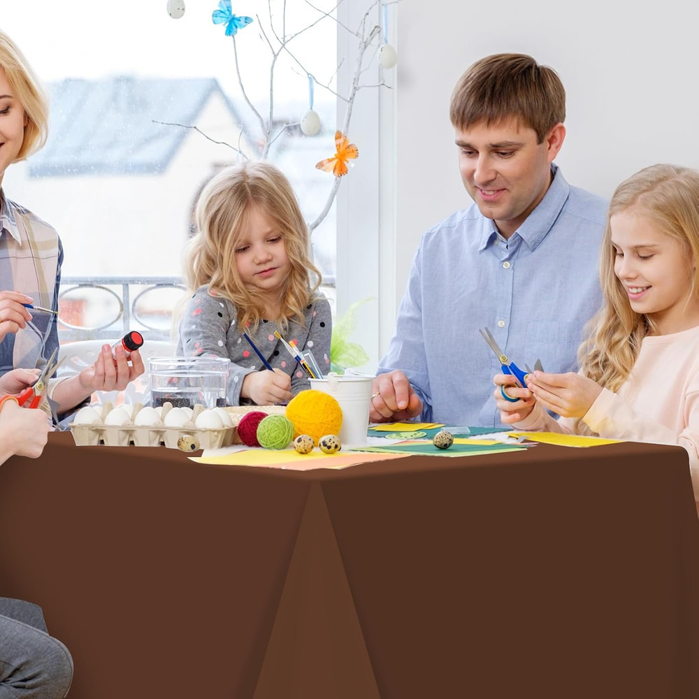 3Pcs Brown Plastic Tablecloths for Rectangle Tables,Disposable Chocolate Table C