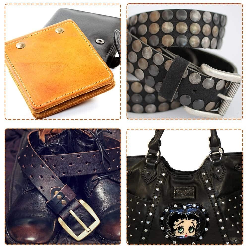 Durable Double Cap Leather Rivets - 480 Sets in 4 Colors for Creative Projects