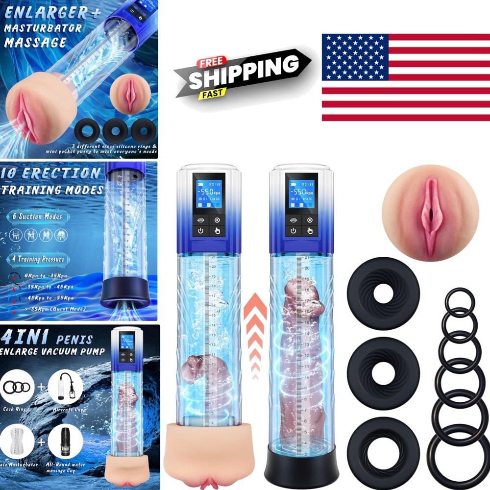 Electric Penis Pump for Men with 10 Erection Training Modes Waterproof Design