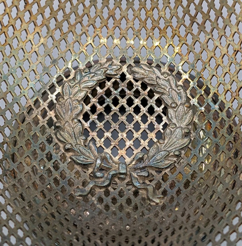 Vintage Silver Plated Open Basket Weave Grapevine Bowl Compote