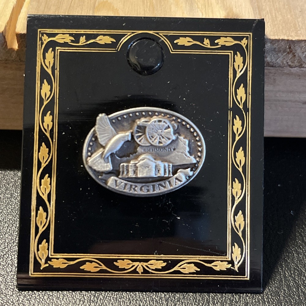 Virginia ~ Solid Pewter 1” Lapel Hat Pin ~ State Bird Cannon