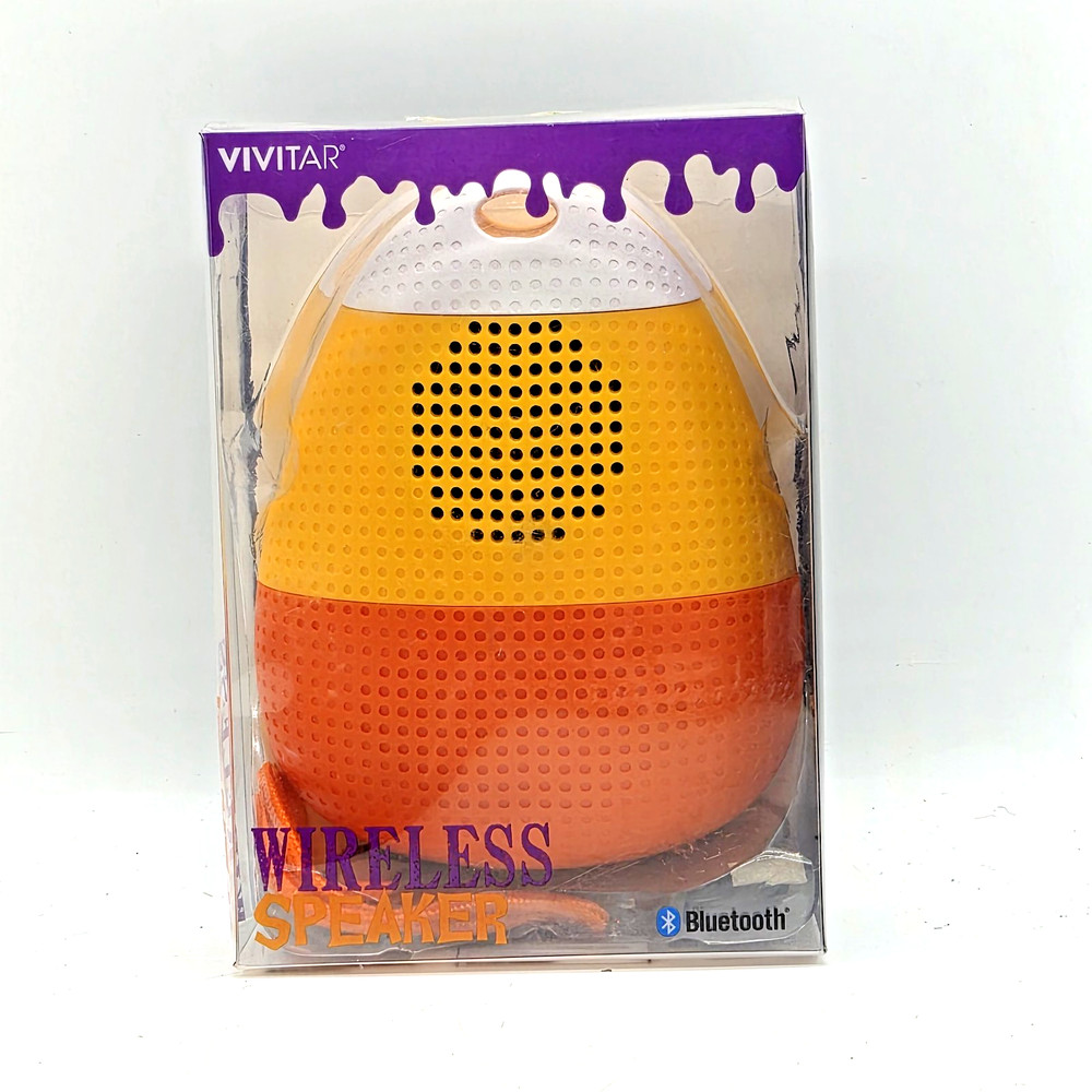 VIVITAR Halloween Candy Corn Shaped Wireless Bluetooth Speaker w/Charging Cable