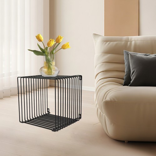 Square Geometry Side Table Linear Metal End Table Vintage sofa coffee table Iron