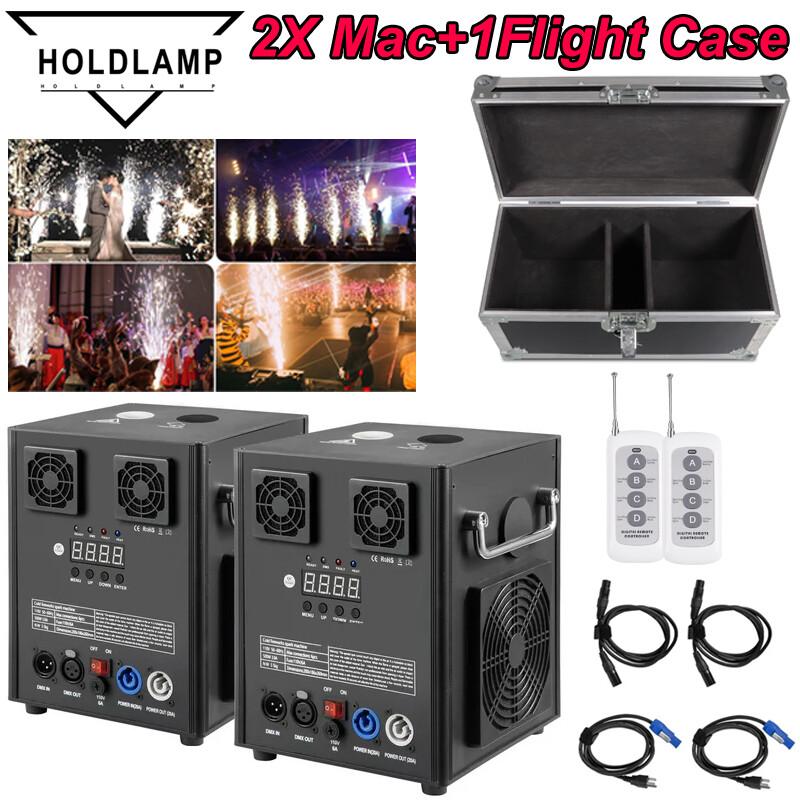 2X 700W Cold Spark Machine Firework Machine w/ Case DMX Wireless Remote Control
