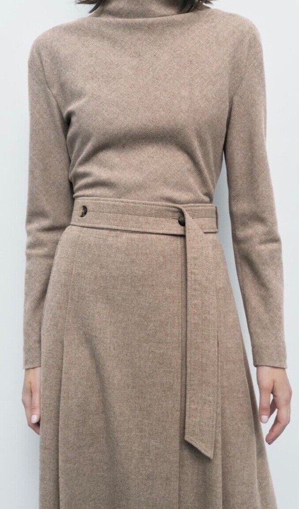 Zara BNWT Wool Blend Top, Size M, Camel/Beige, REF. 9175/416 SOLD OUT !