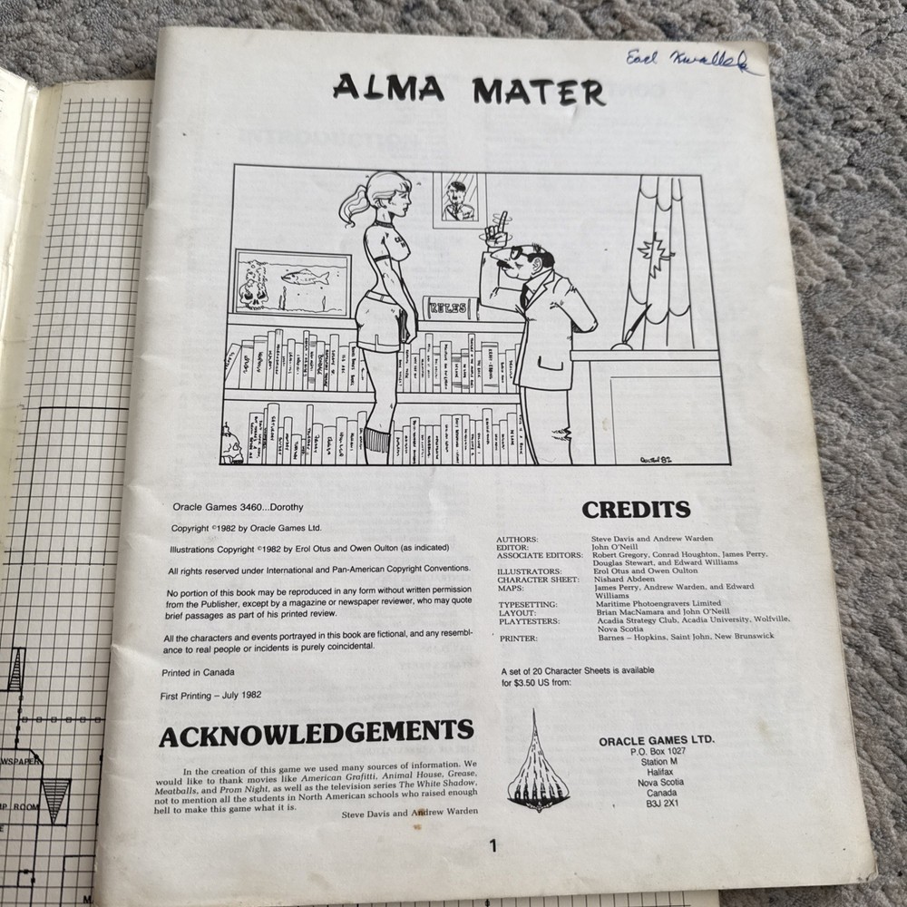 Oracle RPG Alma Mater First Print 1982