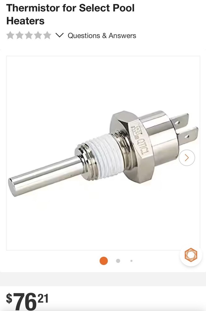 42001-0053S Heater Thermistor Stainless Steel Replacement Part Sta-Rite