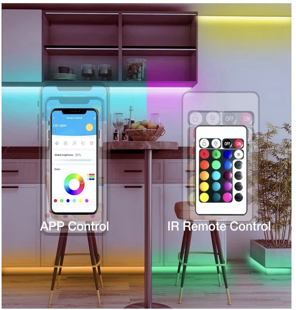 DAYBETTER 50FT Multicolor LED Light Strip, App & Remote Control, Music Sync