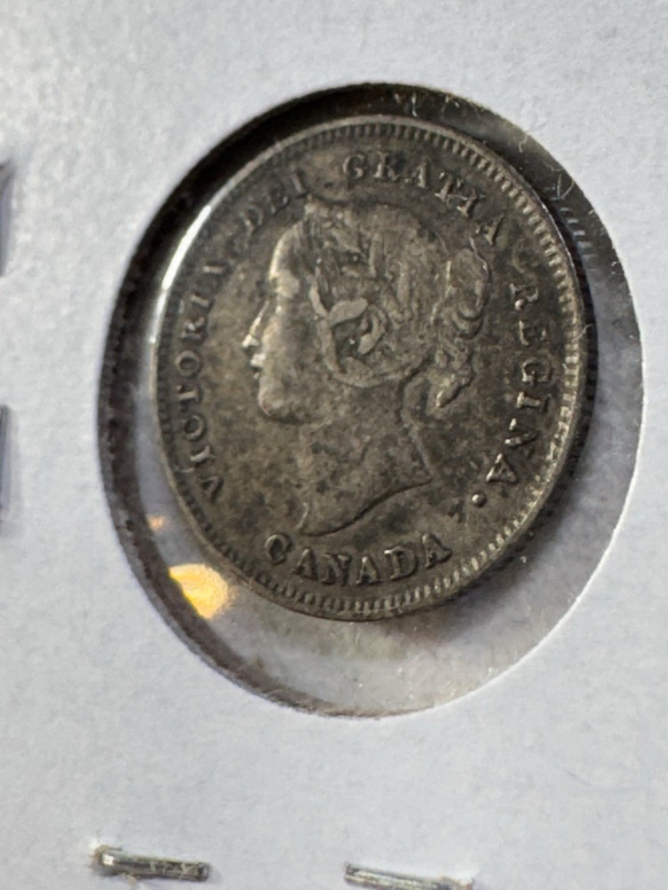 1899 Canada 5 Cents Small Silver Coin
