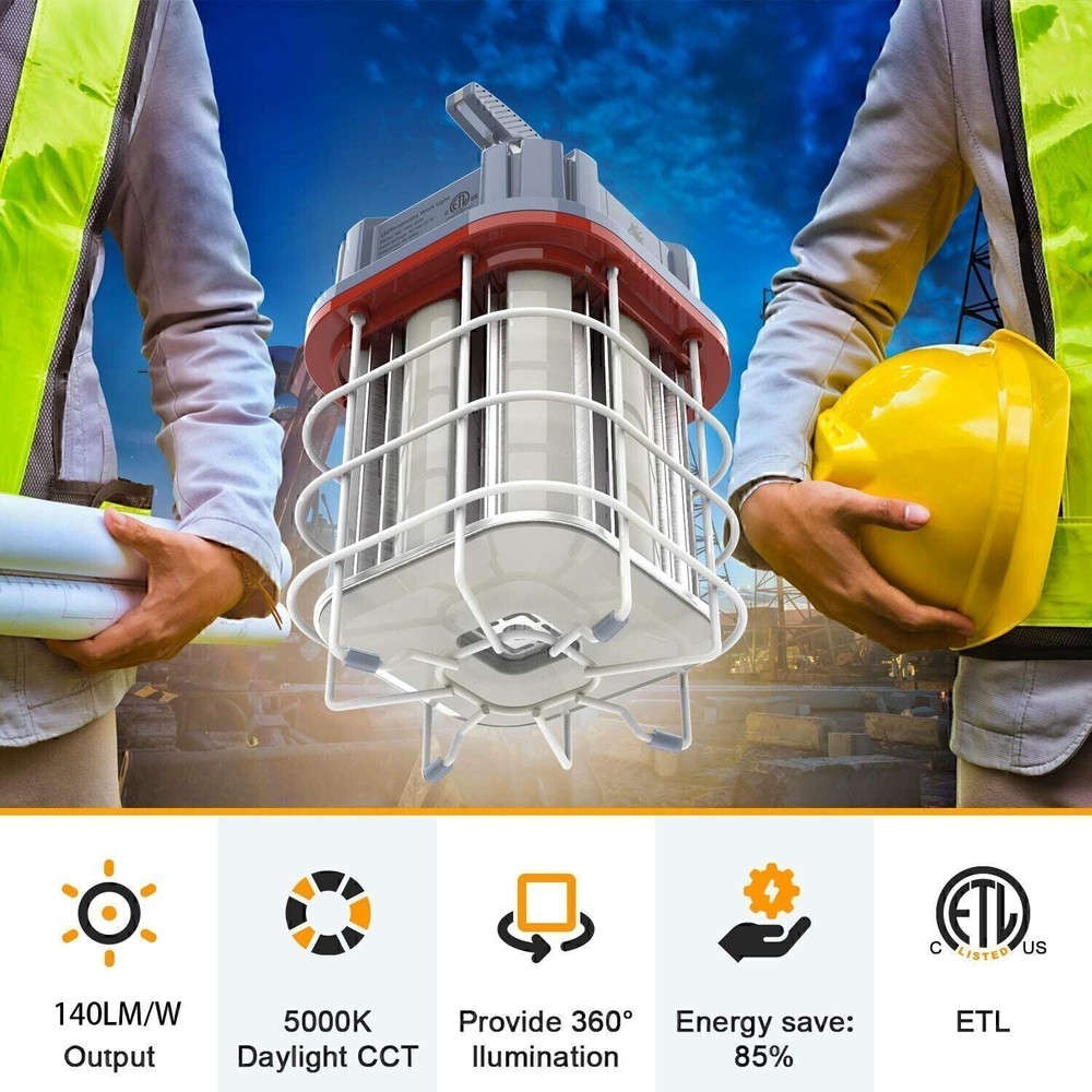 80W LED Temporary Work Light Linkable Constructions Jobsite Industrial Lighting