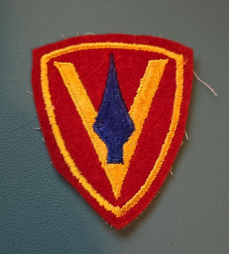 5th Marine Corps Division (USMC)Patch-Stitched on Wool-CC Backing-WW-II