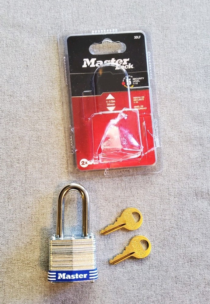 Master Lock Padlock with 2 Keys, 3DLF, Security Level 5