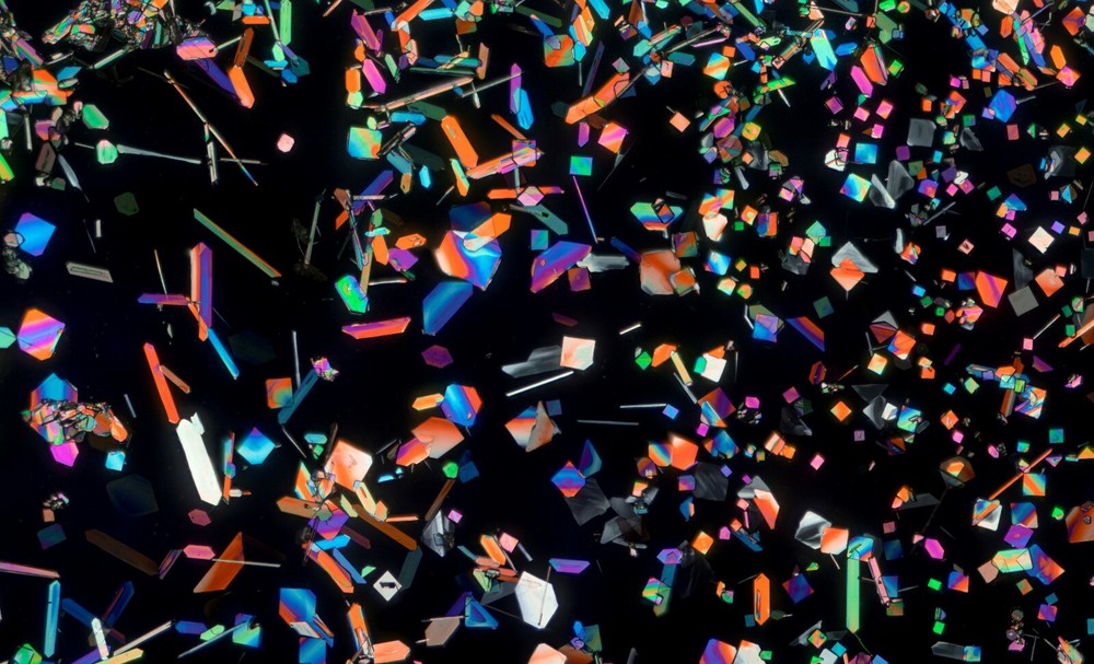 Microscope slide for polarized light  POTASSIUM BITARTRATE